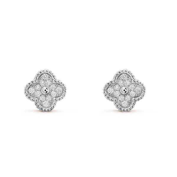 <chiba> MINI-OHRSTECKER MIT KLEEBLATT UND DIAMANTEN</chiba>