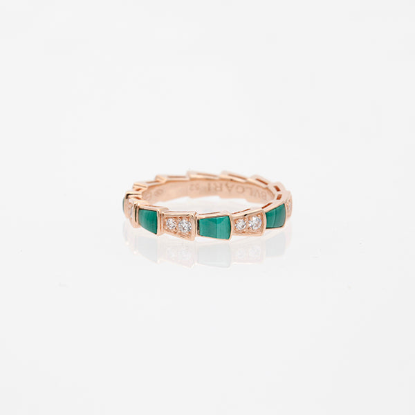 <chiba> SERPENTI RING ROTGOLD MALACHIT DIAMANT 3MM</chiba>